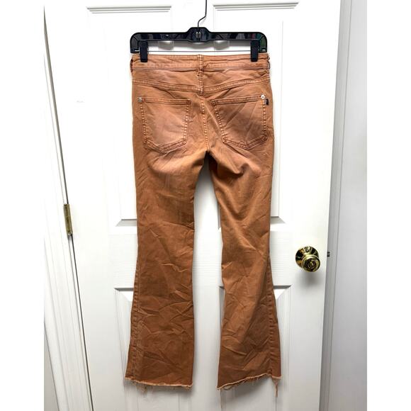 Anthropologie Pilcro Brown Flare Jeans, Distressed, Rough Hem, Women's Size 25 - Picture 2 of 8